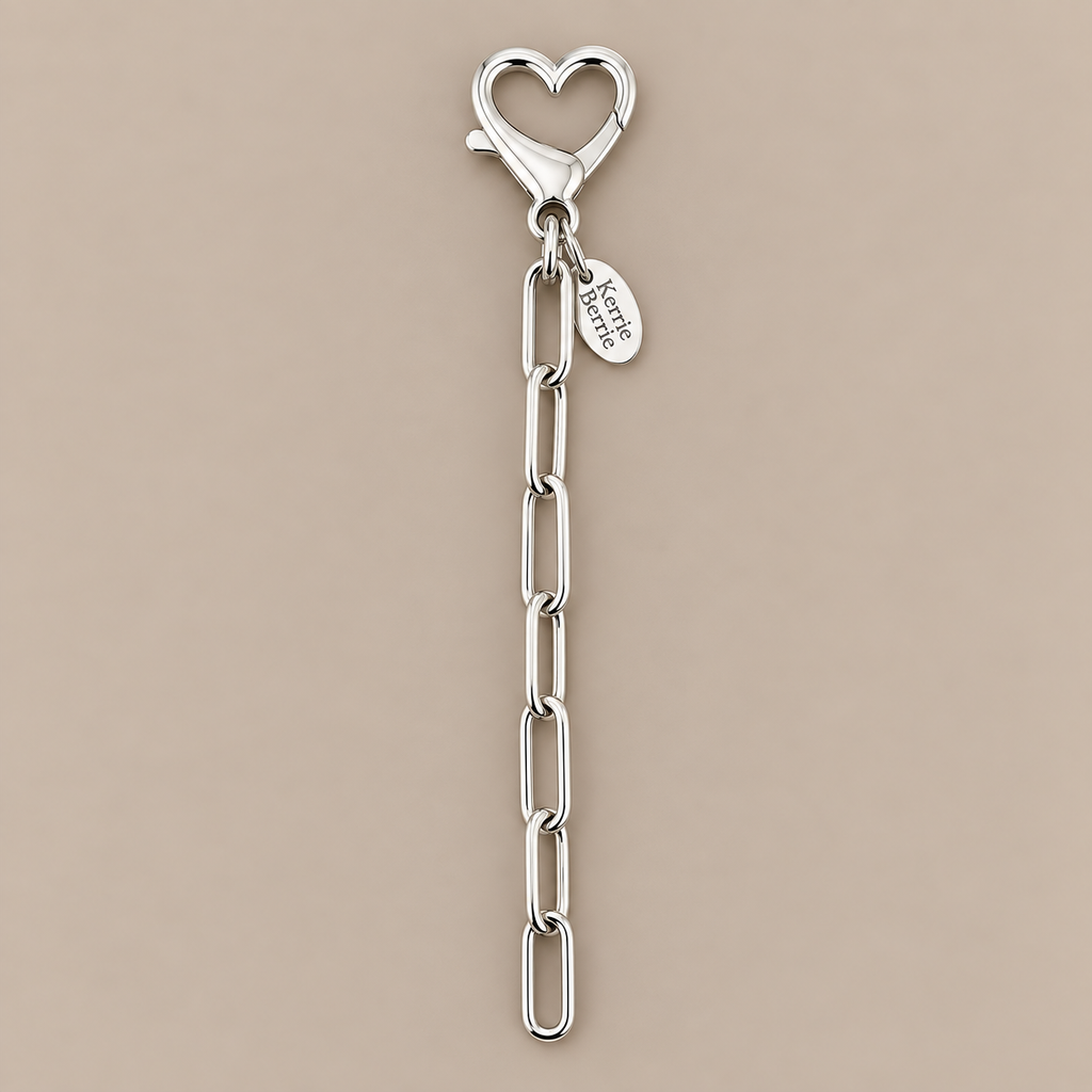 Chunky Silver Paperclip & Heart Clasp