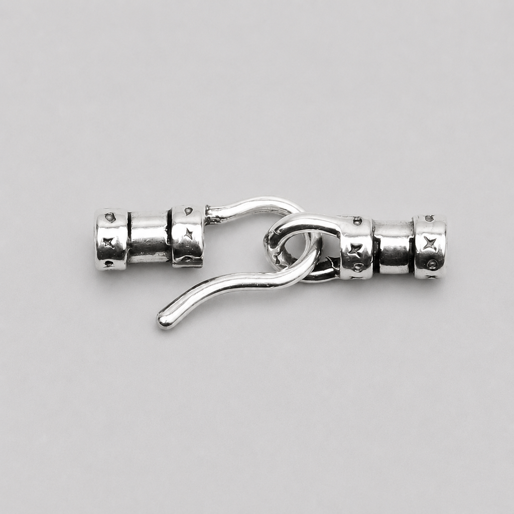 Sterling Silver Crimp End Cap & Hook Clasp – 2mm or 3mm