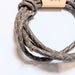 Dark Grey/Brown Woven Leather Cord (Plaited) – 3mm (1 meters)
