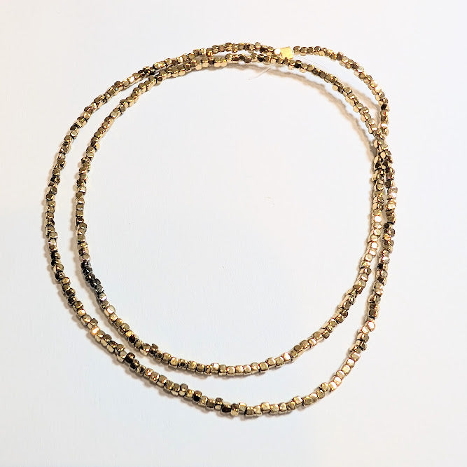 Dark Gold Plated Hematite Faceted Cube Beads