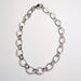 Decorative Oval Link Chain Bracelet, Silver Plated