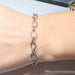 Decorative Oval Link Chain Bracelet, Silver Plated