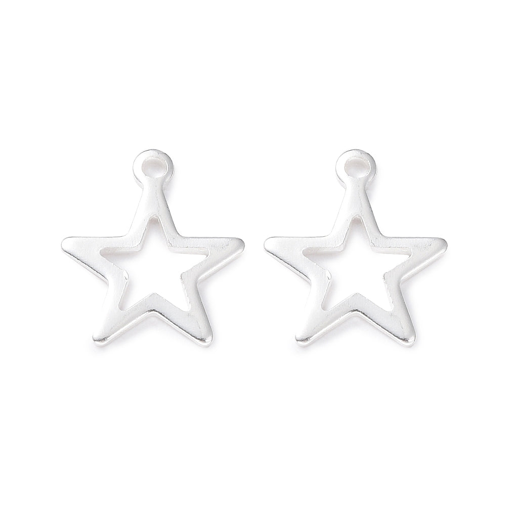 Open Silver Star Charm