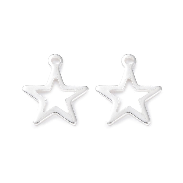 Open Silver Star Charm