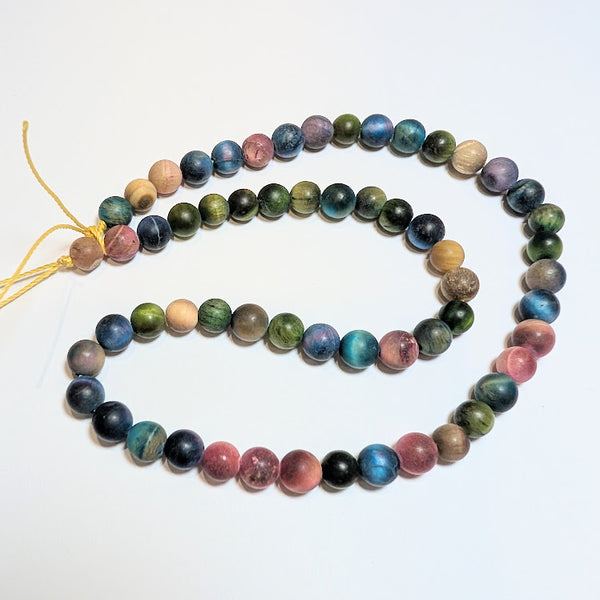 Dyed Tigers Eye - 6mm - Matte Pink/Green/Blue/Golden