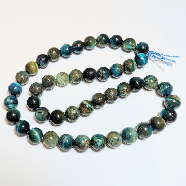 Dyed Tigers Eye - 8mm - Green/Blue/Golden