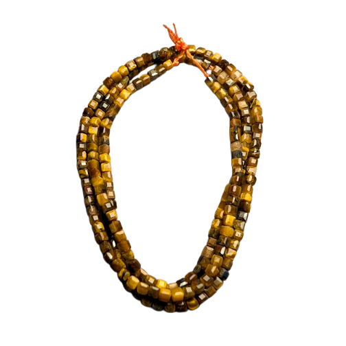Natural Tiger's Eye Cube Beads  – 2.5mm