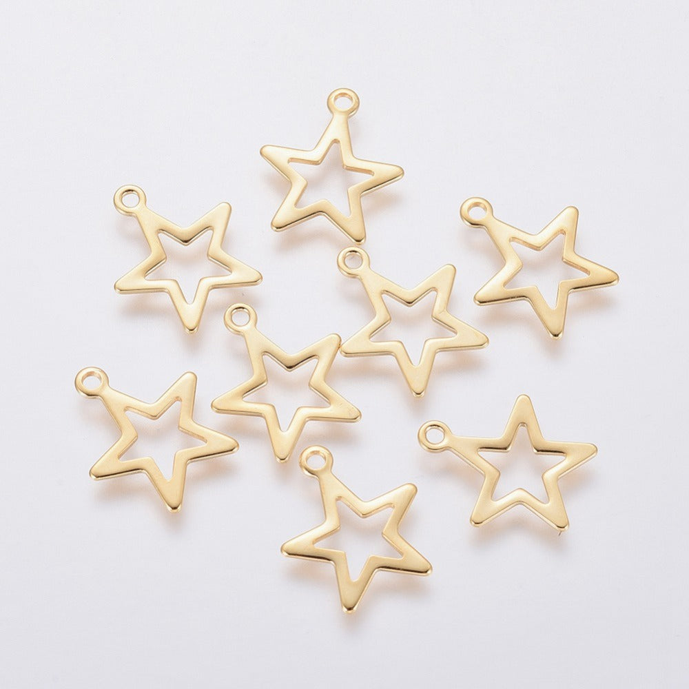 Open Gold Star Charm