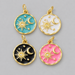 18K Gold Plated Enamel Sun & Moon Charm