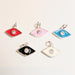 Enamel Evil Eye Charm Silver