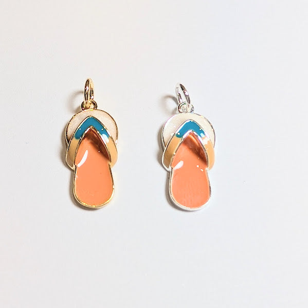 Flip Flop Charm - Gold & Silver