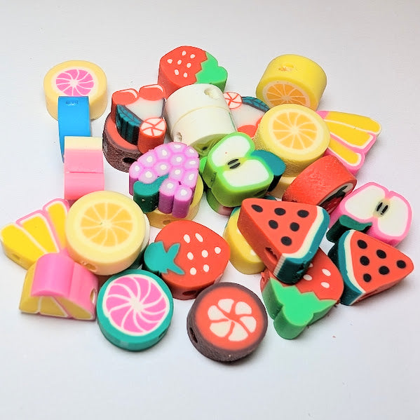 Fruit Beads x 30 - Polymer Clay
