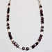 Garnet cube & Silver Necklace