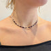 Garnet cube & Silver Necklace