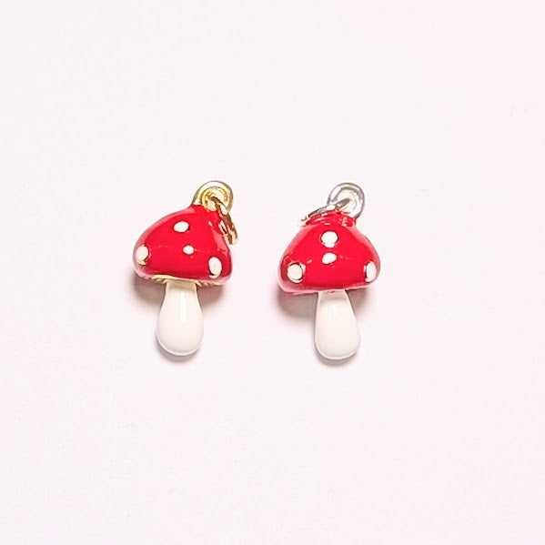 Red Mushroom Charm Gold & Silver