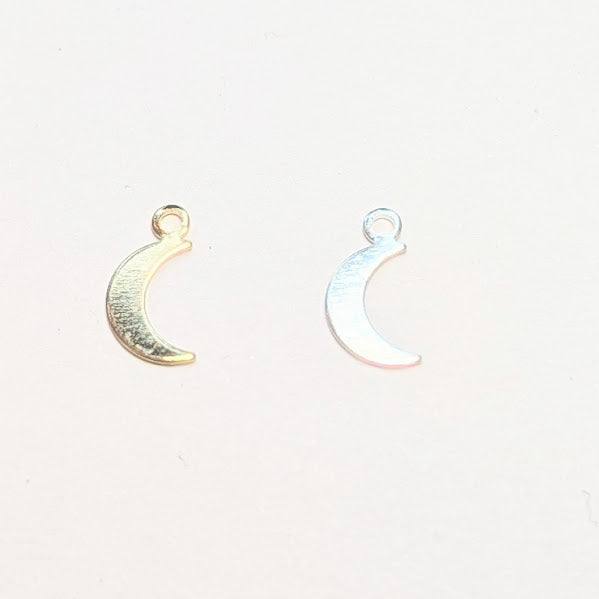 Silver & Gold Crescent Moon Charm