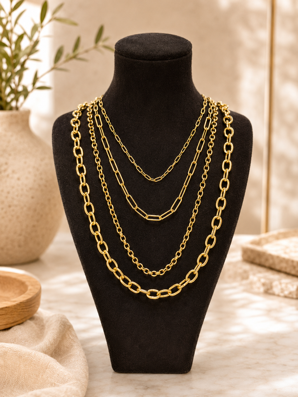 Waterproof Gold Stainless Steel Necklaces