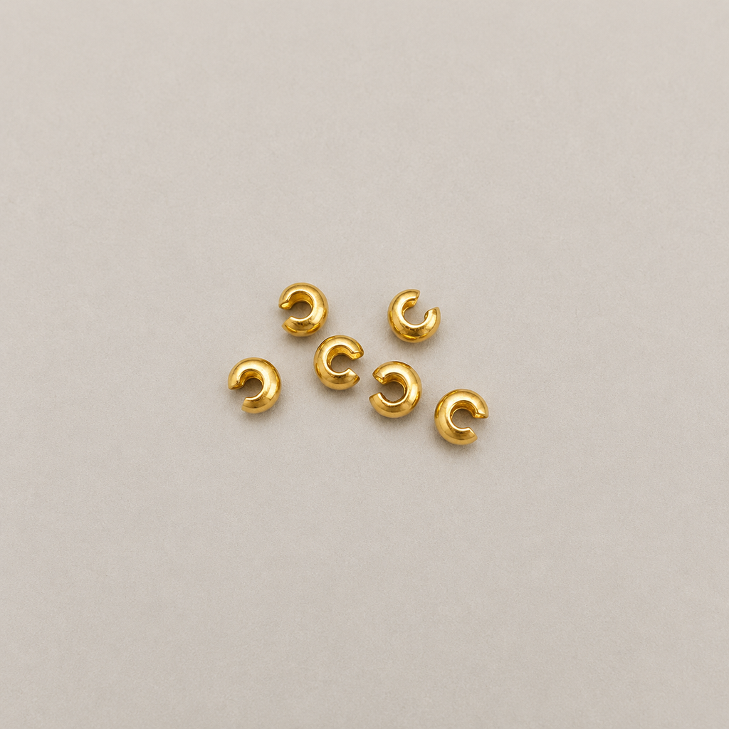 4mm Gold Filled Crimp Covers (6pcs)