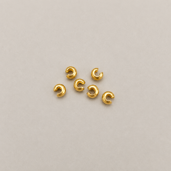 4mm Gold Filled Crimp Covers (6pcs)