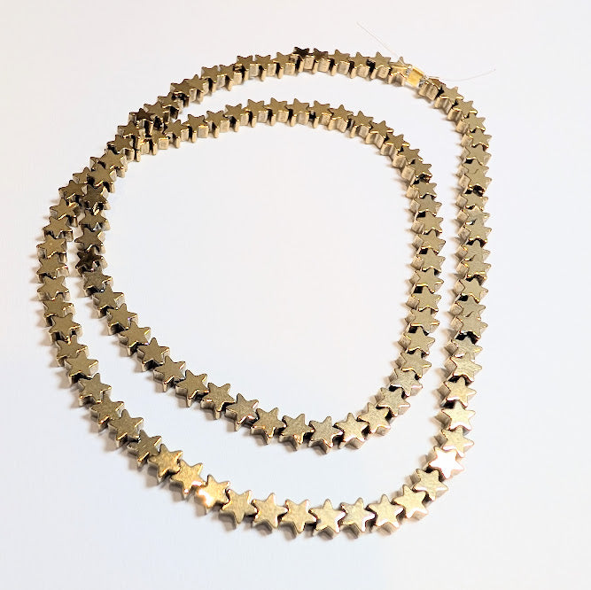Gold Star Hematite Beads