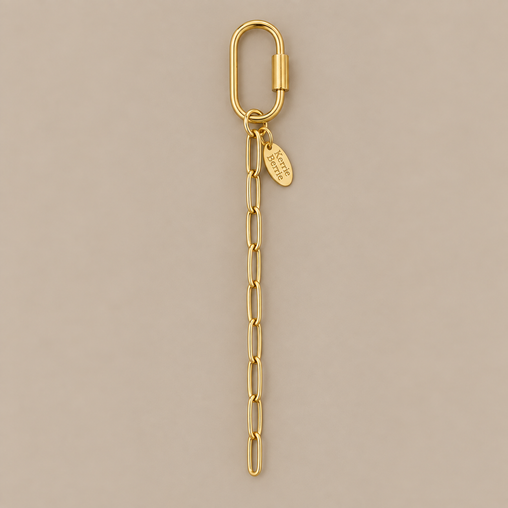 Gold Paperclip & Carabiner Clasp