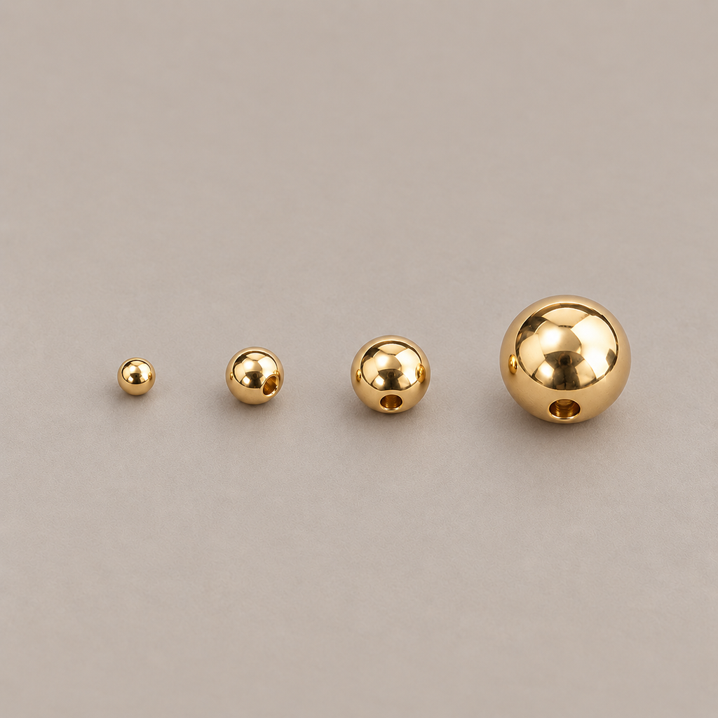 Gold Round Spacer Beads - various sizes