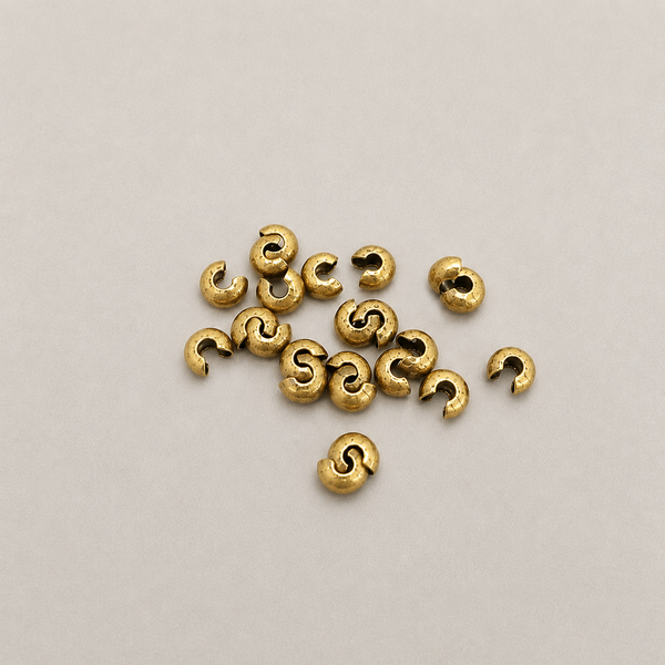 5mm Gold Stainless Steel Crimp Covers (10pcs)