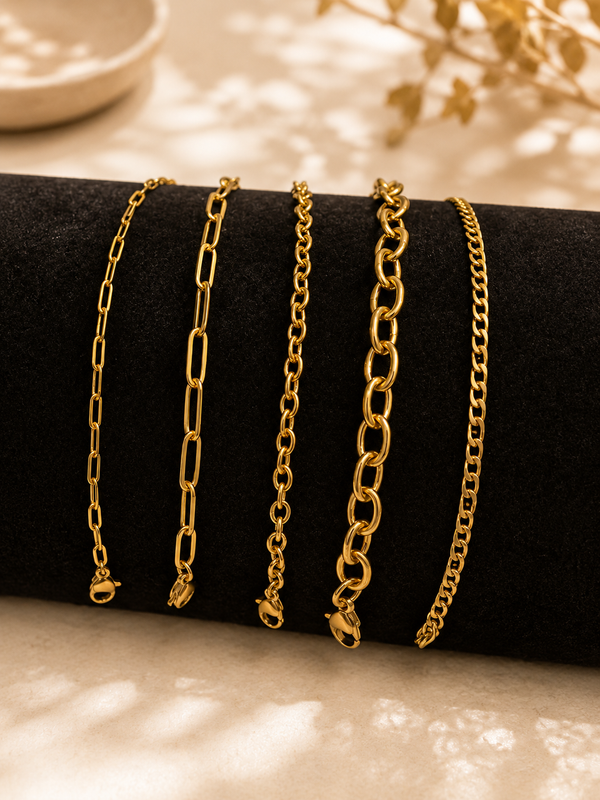 Waterproof Gold Stainless Steel Bracelets