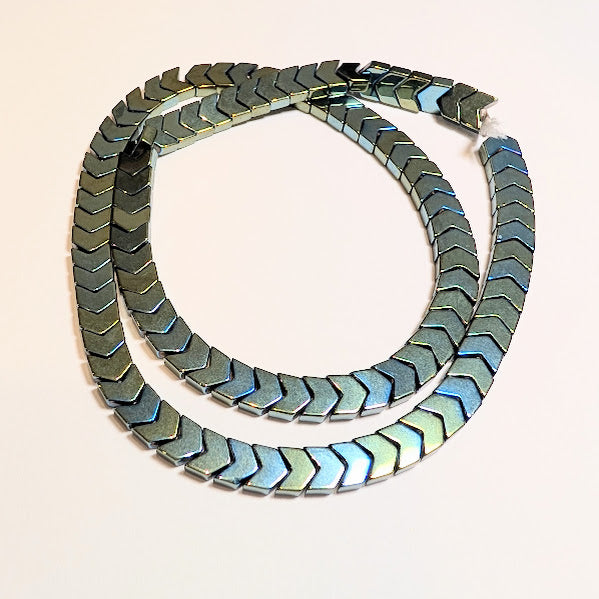 Green Arrowhead Hematite Beads