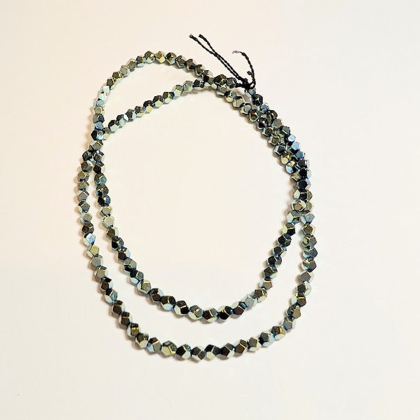 Green Hexagonal Hematite Beads