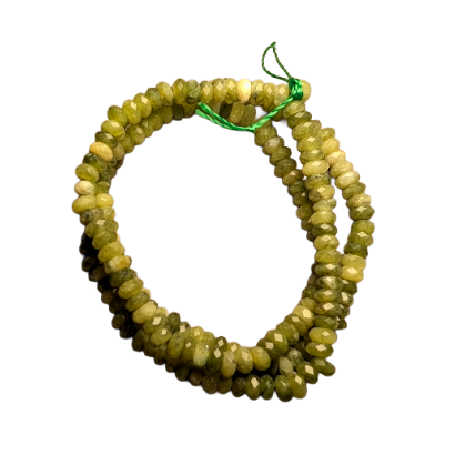 Green Garnet Rondel Beads - 4 x 2mm