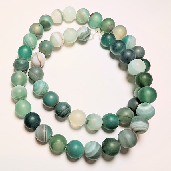 Agate Beads - 8mm Round - Green/Turquoise