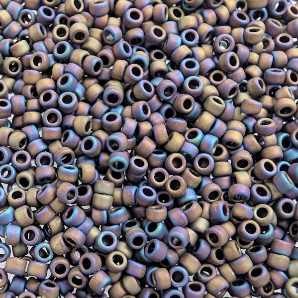 Mixed Matte Purple / Blue / Bronze Seed Beads – SIZE 15/0  10g