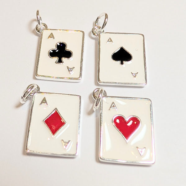 Playing Cards - Aces- Charms Silver
