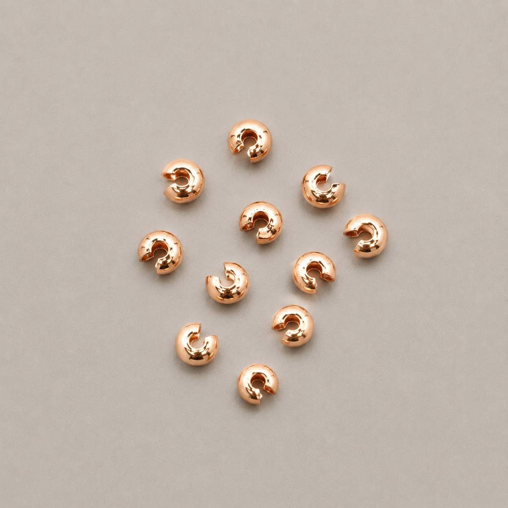4mm Rose Gold Crimp Covers (20pcs)