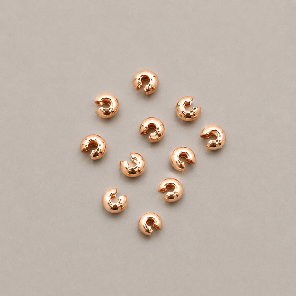 4mm Rose Gold Crimp Covers (20pcs)