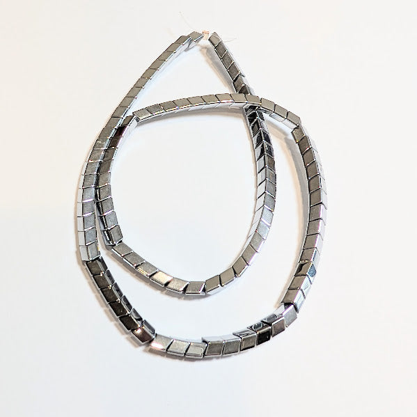 Symetrical Shaped Silver Hematite Beads