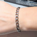 Flat Oval Link Chain Bracelet, Silver Plated