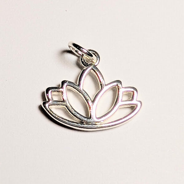 Lotus Flower Charm - Silver