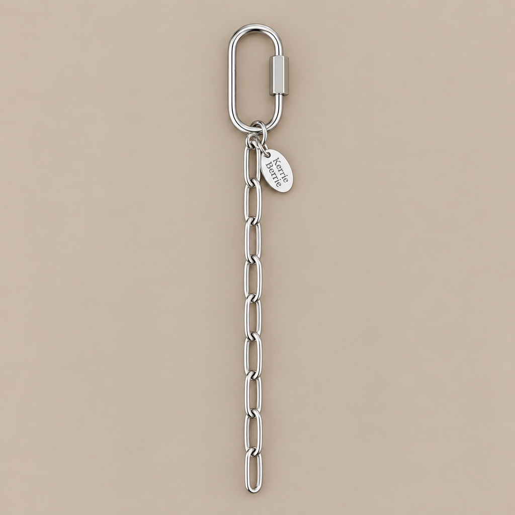 Silver Paperclip & Carabiner Clasp