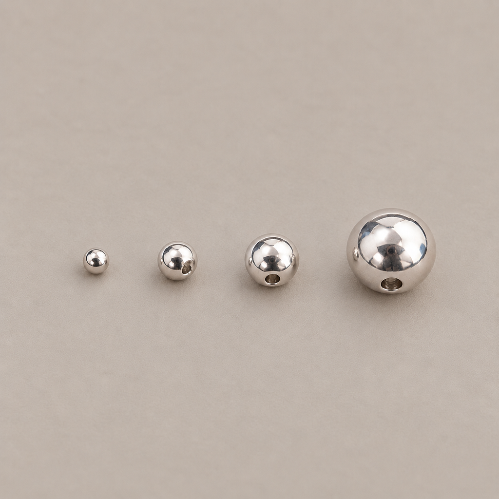 Silver Round Spacer Beads – Various Sizes