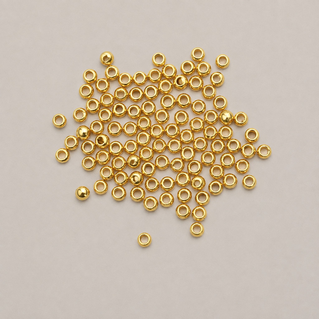 Gold Bead Crimps – Size 3 (30pcs)