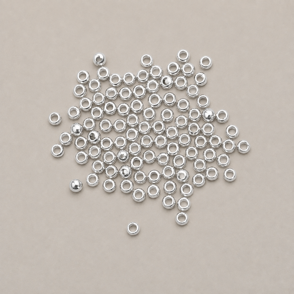 Silver Bead Crimps – Size 3 (30pcs)