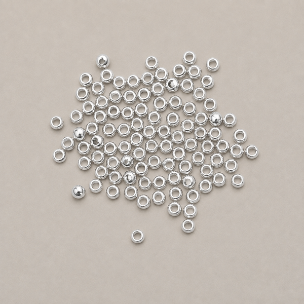Silver Bead Crimps – Size 3 (30pcs)