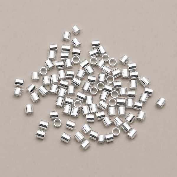 Silver Tube Crimps – Size 4 (Approx. 54pcs)