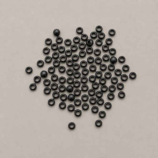 Matte Black Crimps – Size 2 (approx 50pcs)