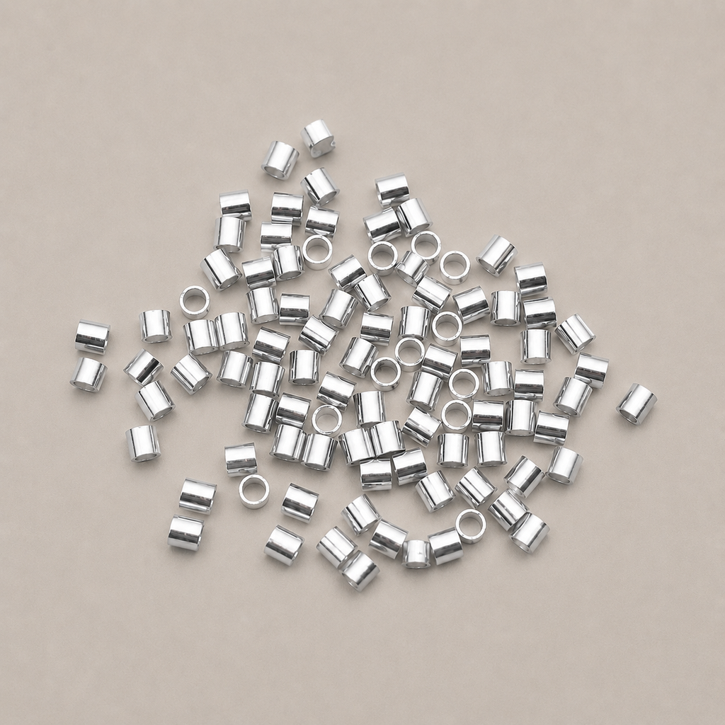 Silver Tube Crimps – Size 3 (30pcs)