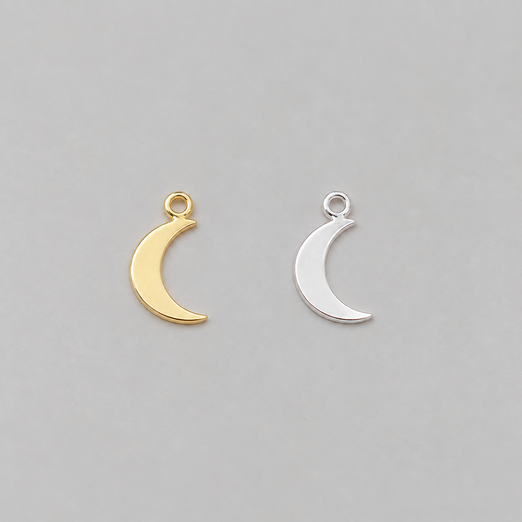 Silver & Gold Crescent Moon Charm