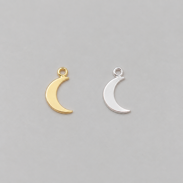 Silver & Gold Crescent Moon Charm