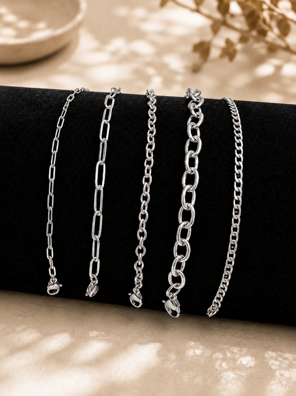 Waterproof Silver Stainless Steel Bracelets